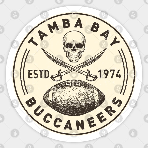 Vintage Tampa Bay Buccaneers by Buck Tee Originals Sticker by Buck Tee